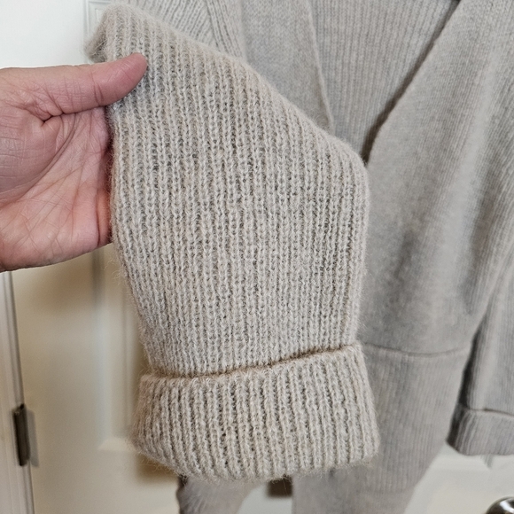 Vintage 50s/60s Grey Mohair Kniy Open Front Sweater - Picture 4 of 6